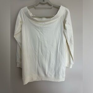 Daily Ritual Cream Off White Boat Neck Top Size Small